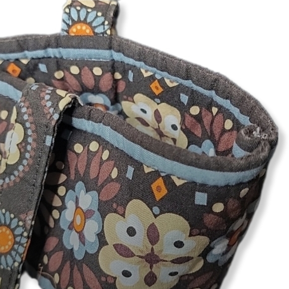 Vera Bradley Floral Tote in Brown, Cream, Yellow Muted Colors Great for Everyday - Picture 4 of 10
